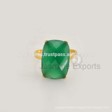 Handmade Green Onyx Gemstone 18k Gold Plated Jewelry